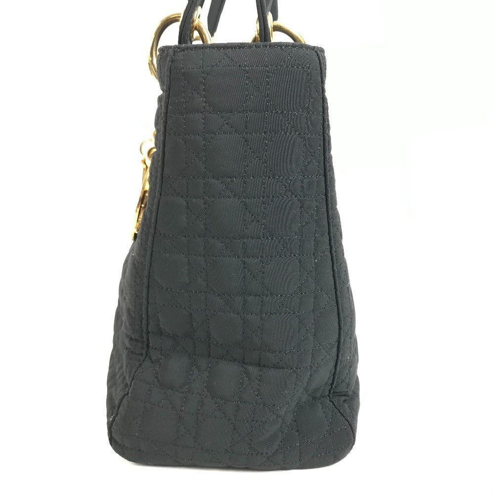 Dior Cannage Lady CHRISTIAN DIOR lady dior Handbag, bag, tote bag Hand Bag Nylon Black Used