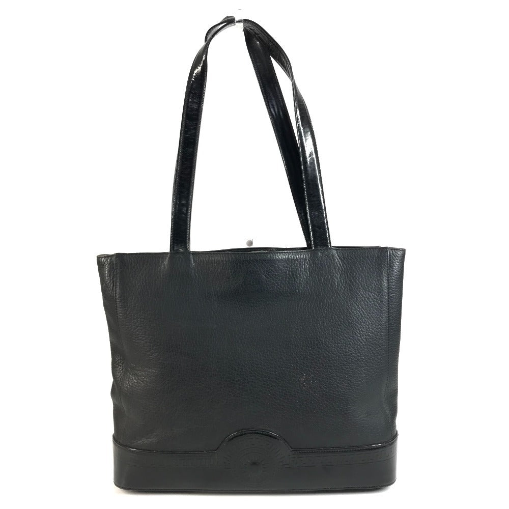 VERSACE vintage Sunburst logo Bag Tote Bag shawl Shoulder Bag Leather Black Used