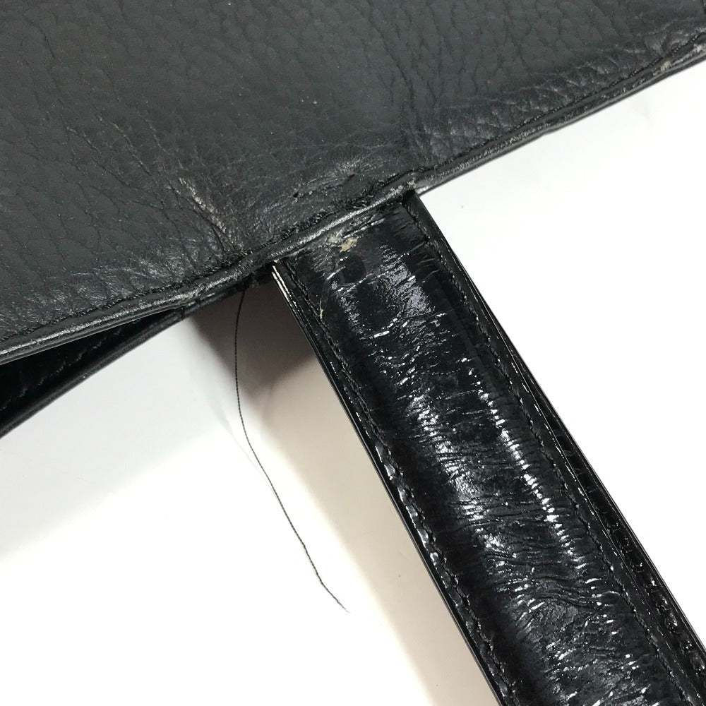VERSACE vintage Sunburst logo Bag Tote Bag shawl Shoulder Bag Leather Black Used