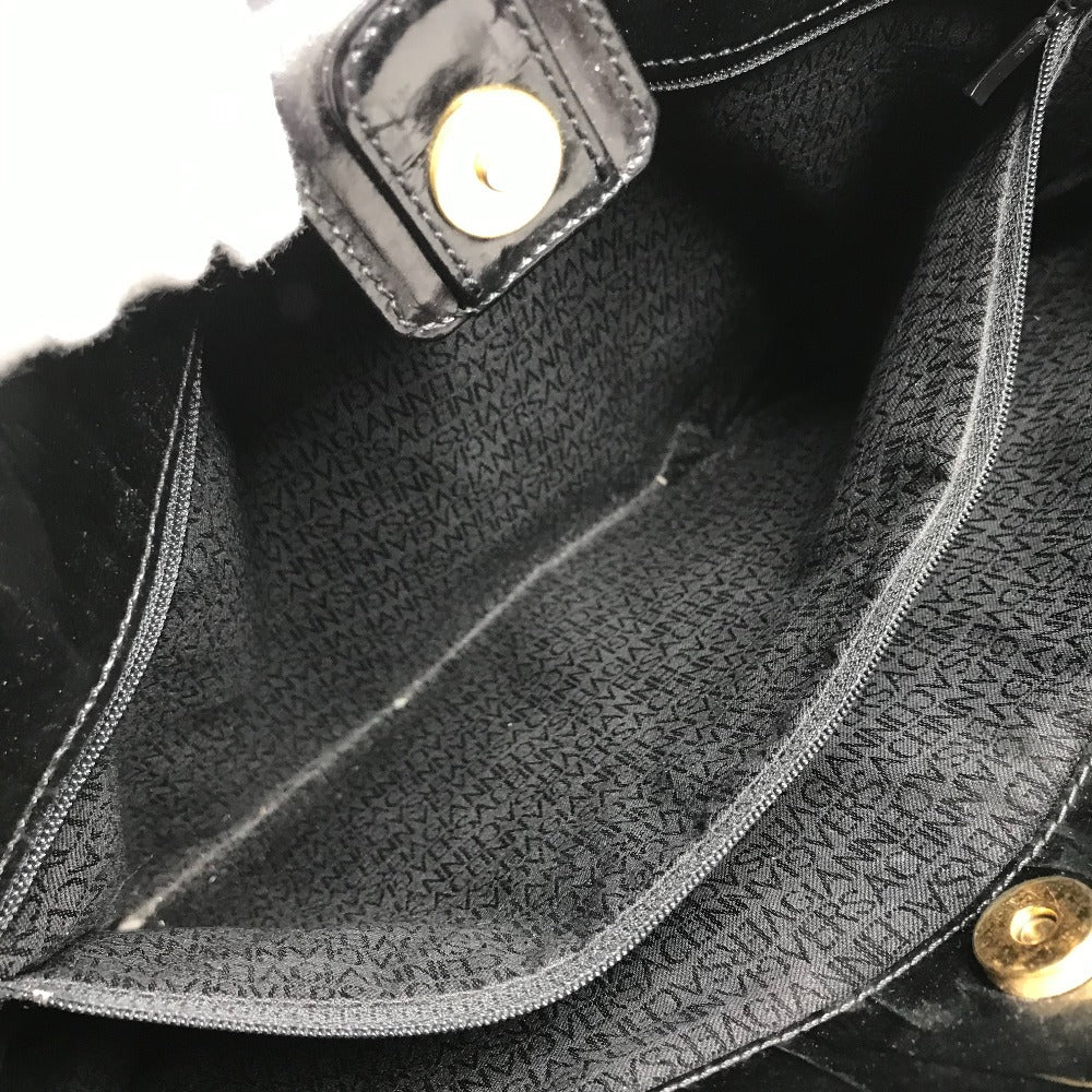 VERSACE vintage Sunburst logo Bag Tote Bag shawl Shoulder Bag Leather Black Used