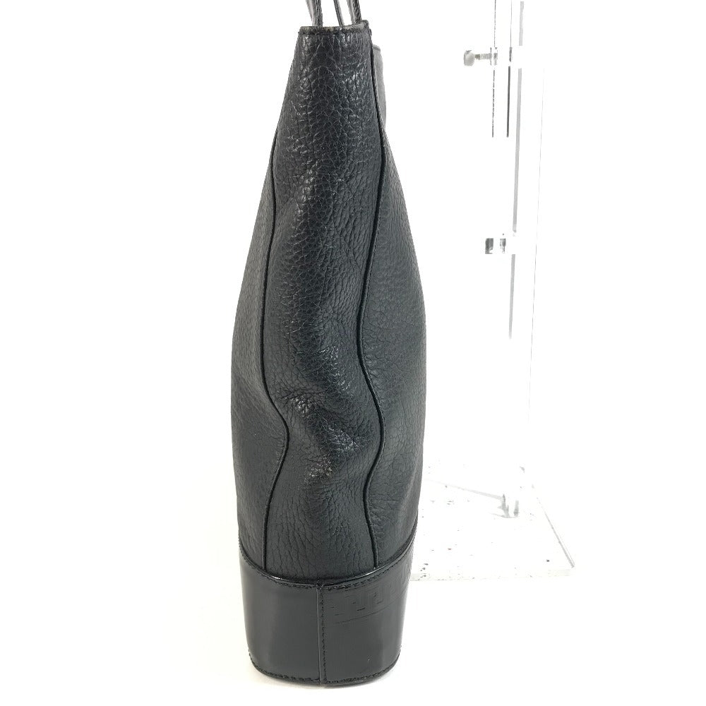 VERSACE vintage Sunburst logo Bag Tote Bag shawl Shoulder Bag Leather Black Used