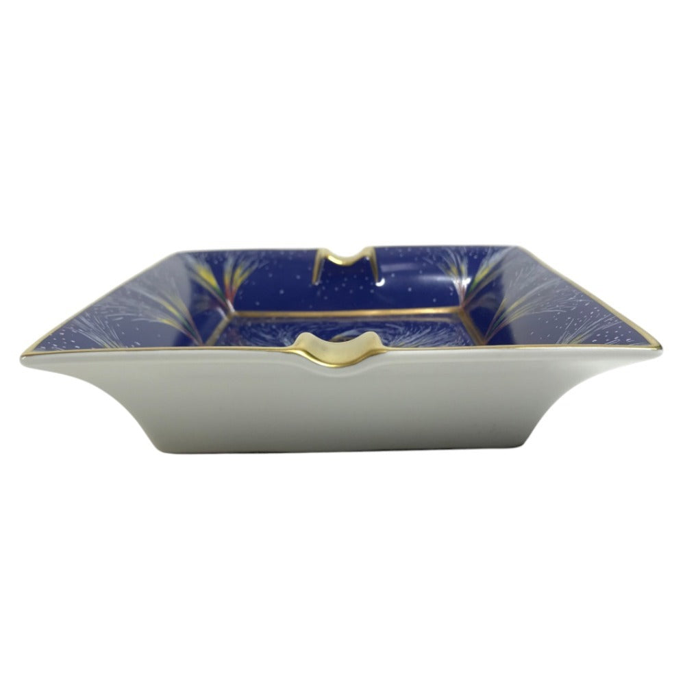 HERMES Ashtray Accessory case, jewelry case, accessory tray, interior ashtray Pottery blue Used