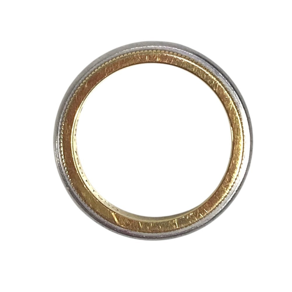TIFFANY&Co. K18 Gold 18K Platinum Combination Milgrain Accessories Jewelry Combination Ring YG750 / Pt950 Gold/Silver Used