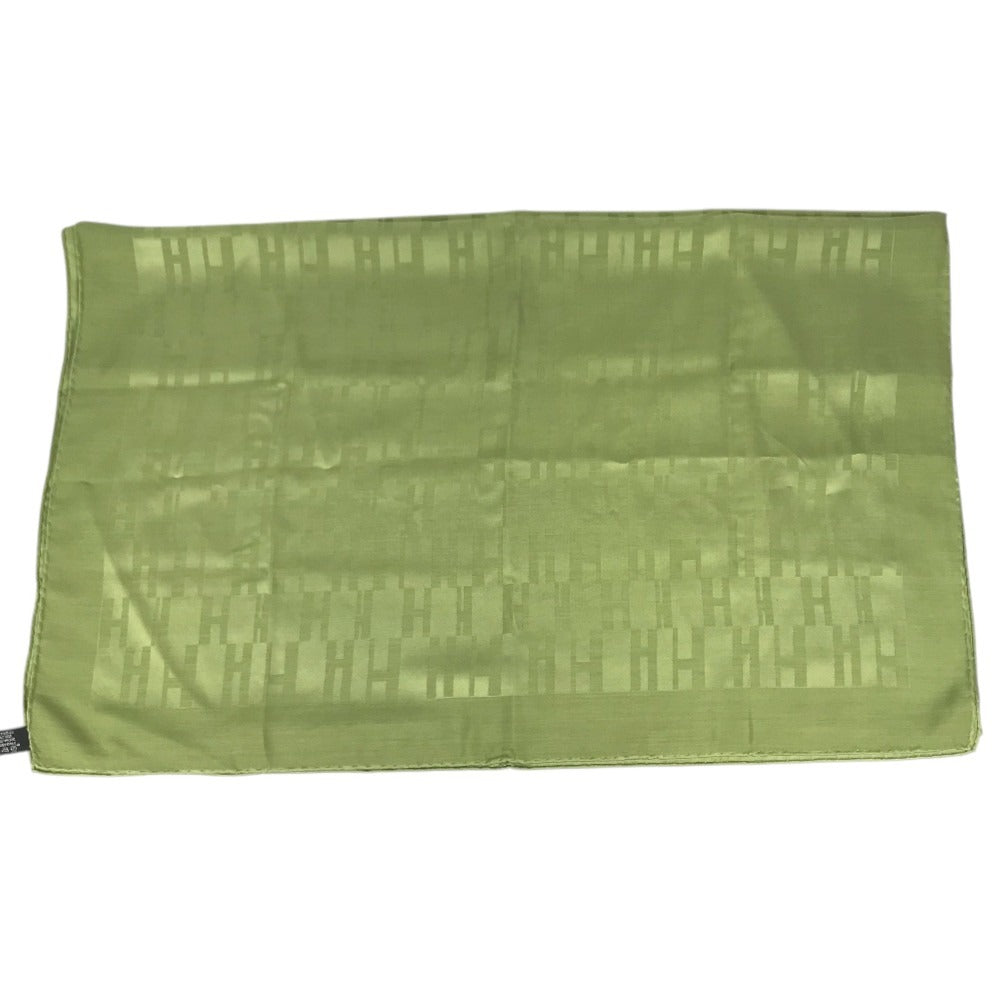HERMES H logo shawl Scarf Stole/Shawl silk / wool Green Used