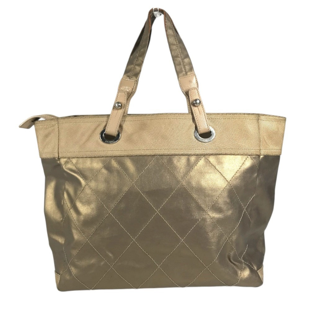 CHANEL Paris Biarritz MM Paris Biarritz MM Tote Bag shoulder bag Shoulder Bag Leather/Canvas GoldBased Used