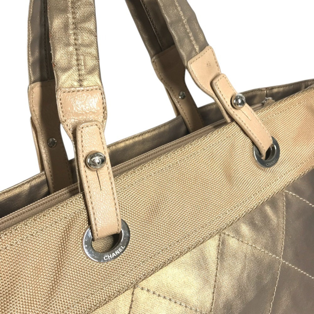 CHANEL Paris Biarritz MM Paris Biarritz MM Tote Bag shoulder bag Shoulder Bag Leather/Canvas GoldBased Used