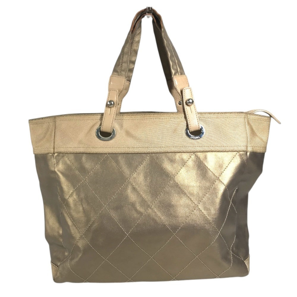 CHANEL Paris Biarritz MM Paris Biarritz MM Tote Bag shoulder bag Shoulder Bag Leather/Canvas GoldBased Used