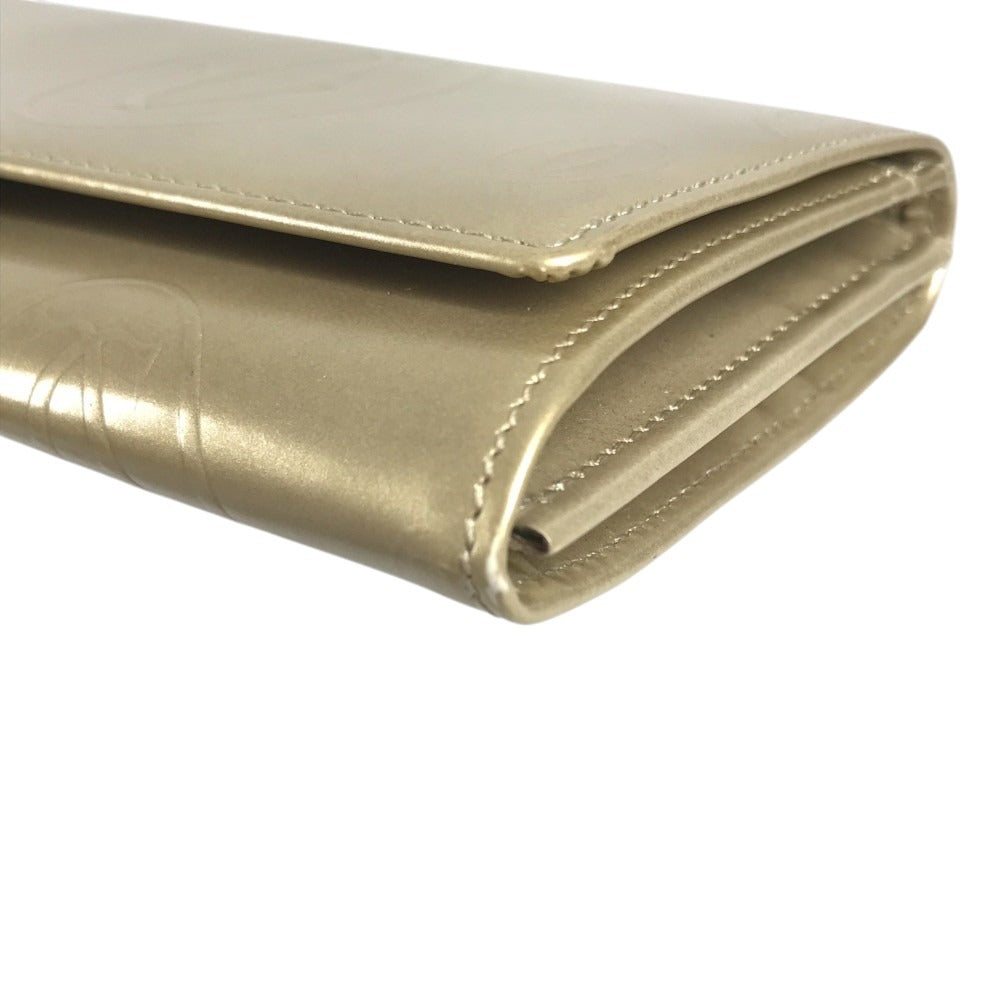 CARTIER Logo happy birthday Long Wallet Flap Long Wallet Leather Gold Used