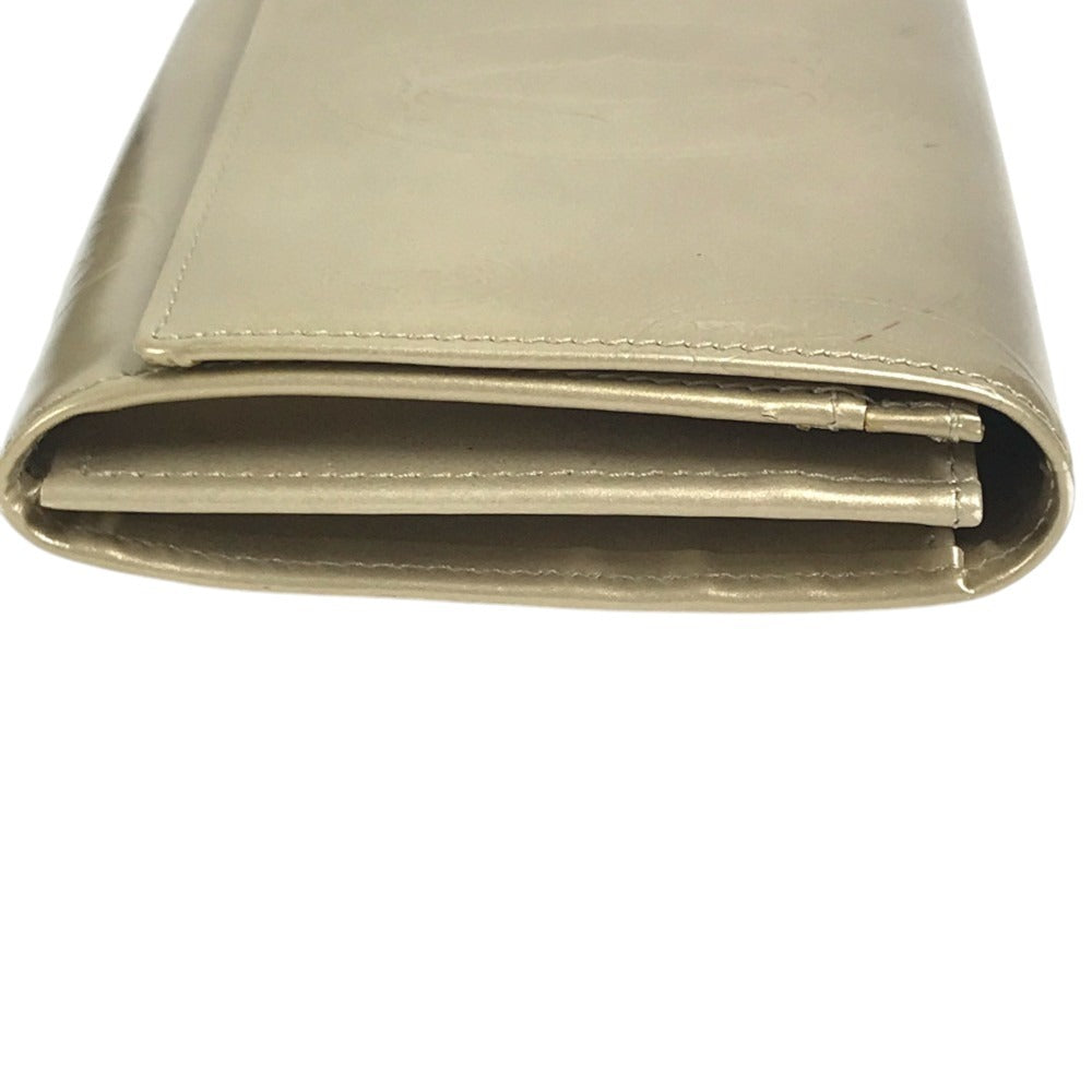 CARTIER Logo happy birthday Long Wallet Flap Long Wallet Leather Gold Used