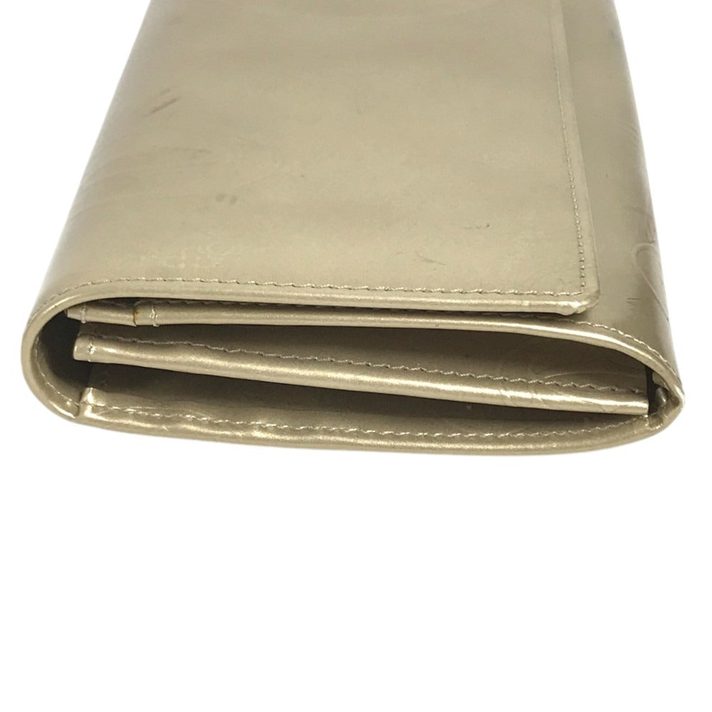 CARTIER Logo happy birthday Long Wallet Flap Long Wallet Leather Gold Used