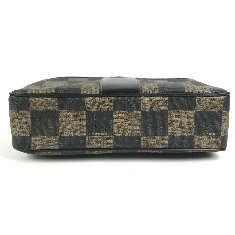 FENDI vintage Pecan logo Bag Crossbody Pochette Shoulder Bag PVC/Leather khaki/Black Used