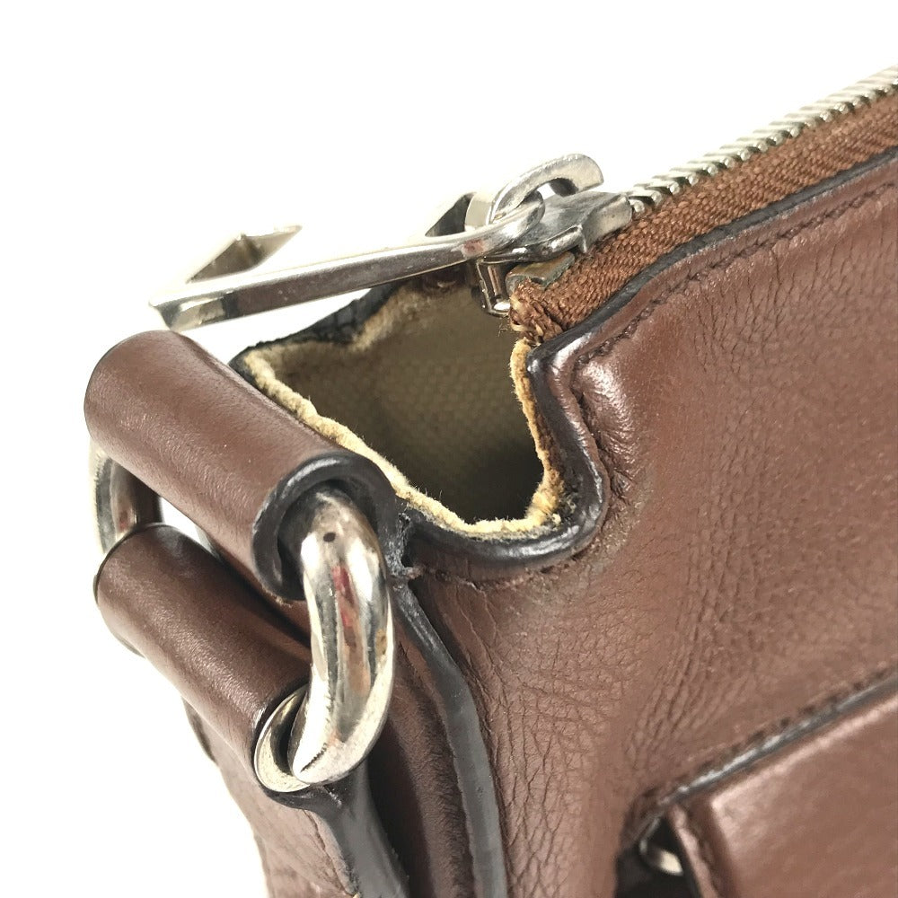 GUCCI 322059 Interlocking G logo Bag Crossbody Pochette Shoulder Bag Leather Brown Used