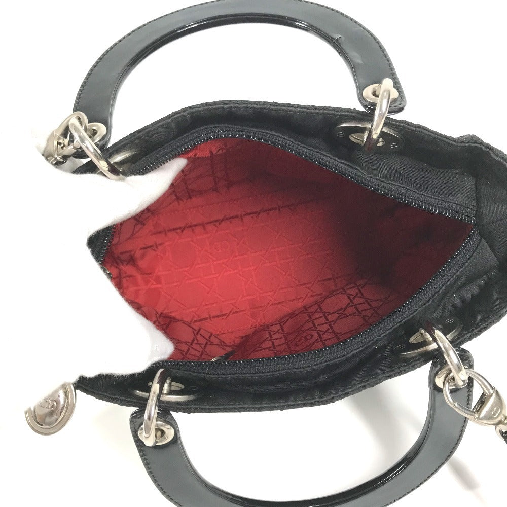 Dior 2WAY bag Shoulder Bag Cannage Lady CHRISTIAN DIOR lady dior Handbag, bag, tote bag Hand Bag Nylon Black Used