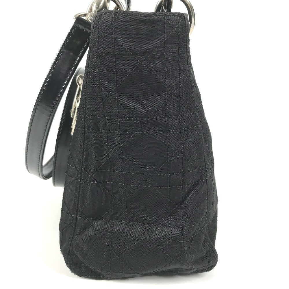 Dior 2WAY bag Shoulder Bag Cannage Lady CHRISTIAN DIOR lady dior Handbag, bag, tote bag Hand Bag Nylon Black Used