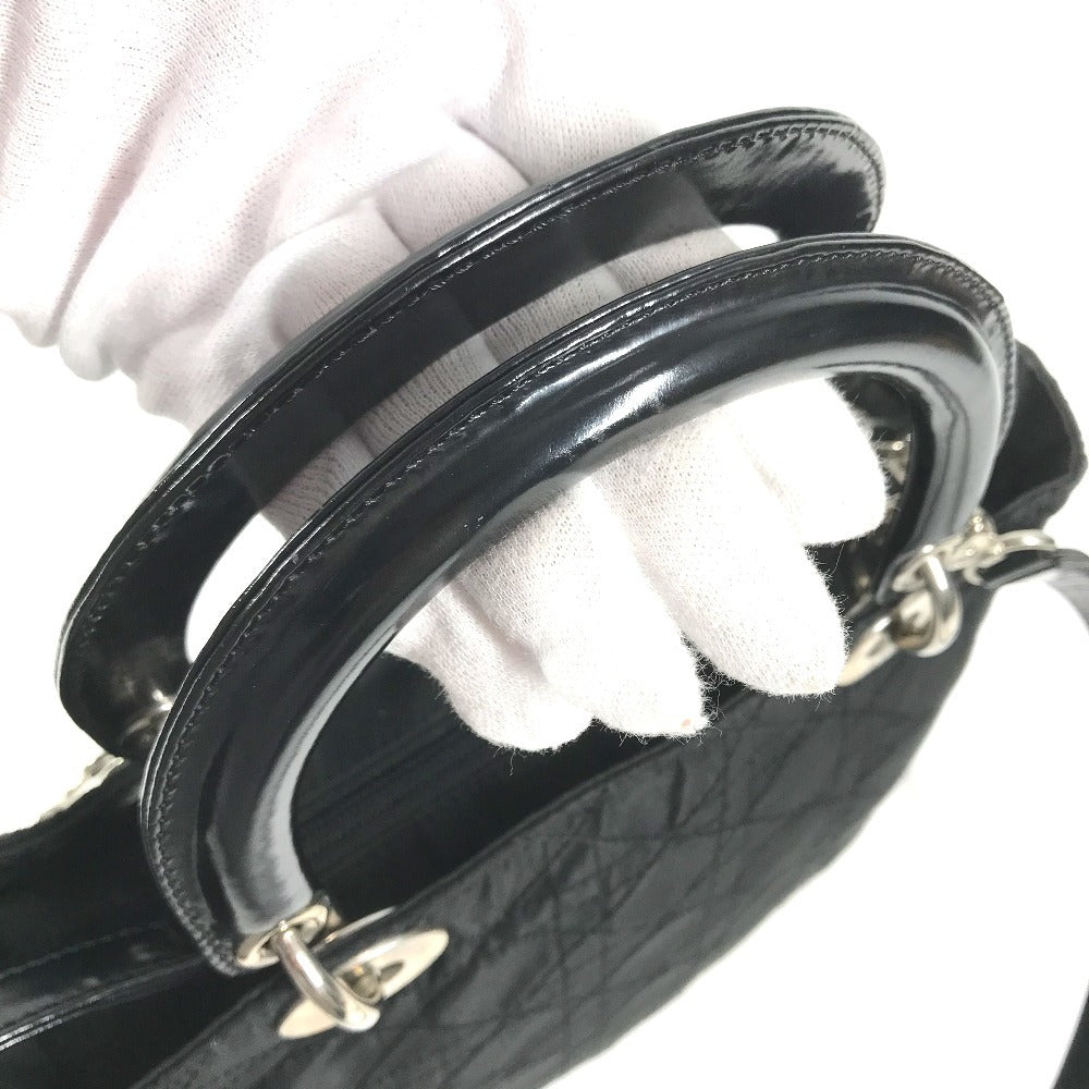 Dior 2WAY bag Shoulder Bag Cannage Lady CHRISTIAN DIOR lady dior Handbag, bag, tote bag Hand Bag Nylon Black Used