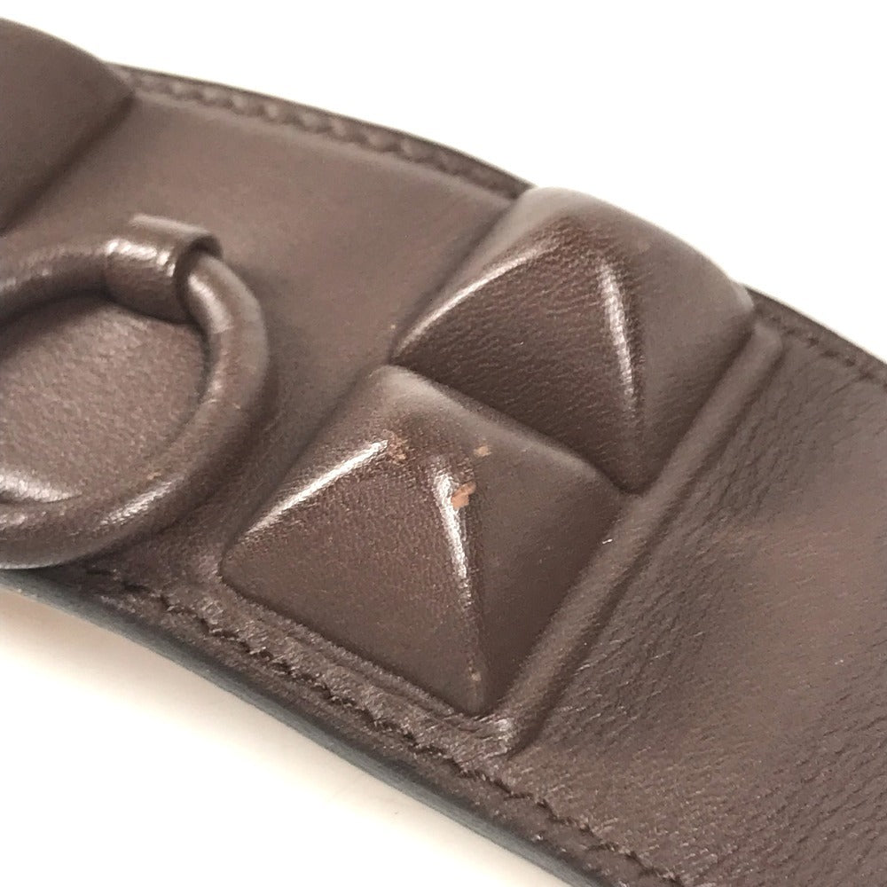 HERMES Cory Edssian Cory Edssian Wide belt for bottoms belt Leather Brown Used