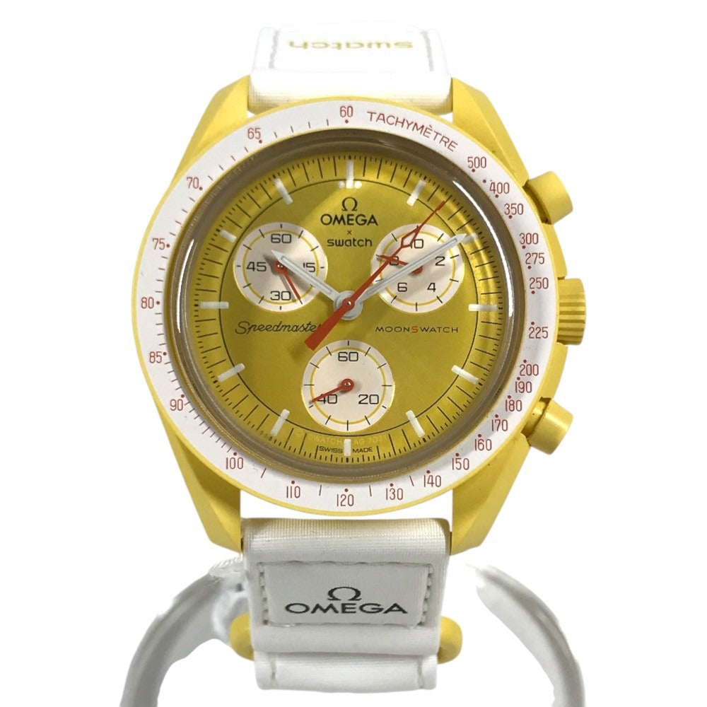 Swatch SO33J100 OMEGA collaboration MISSION TO THE SUN Men's Watches Wristwatch yellow/White Used