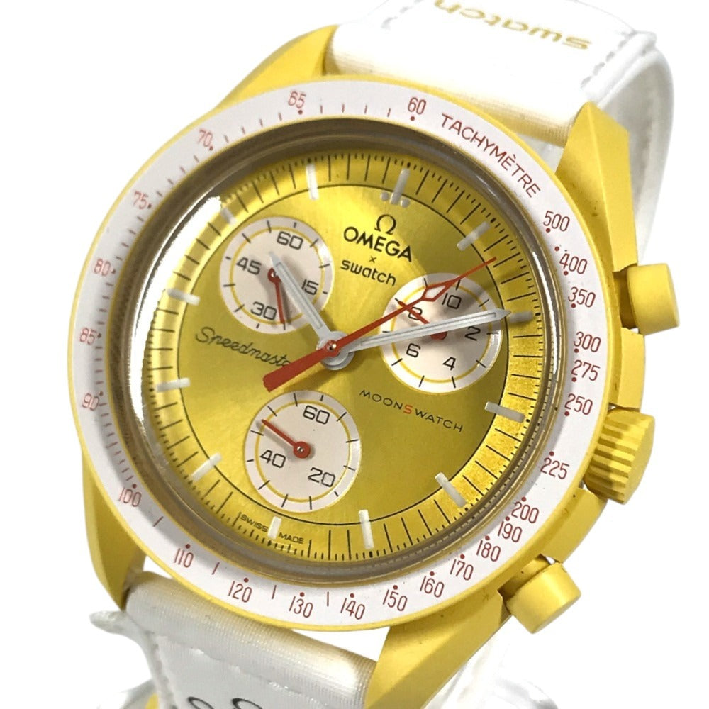Swatch SO33J100 OMEGA collaboration MISSION TO THE SUN Men's Watches Wristwatch yellow/White Used