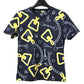 HERMES Kaleidoscope Effect Apparel short sleeve tops Short sleeve T-shirt cotton Navy/yellow Used