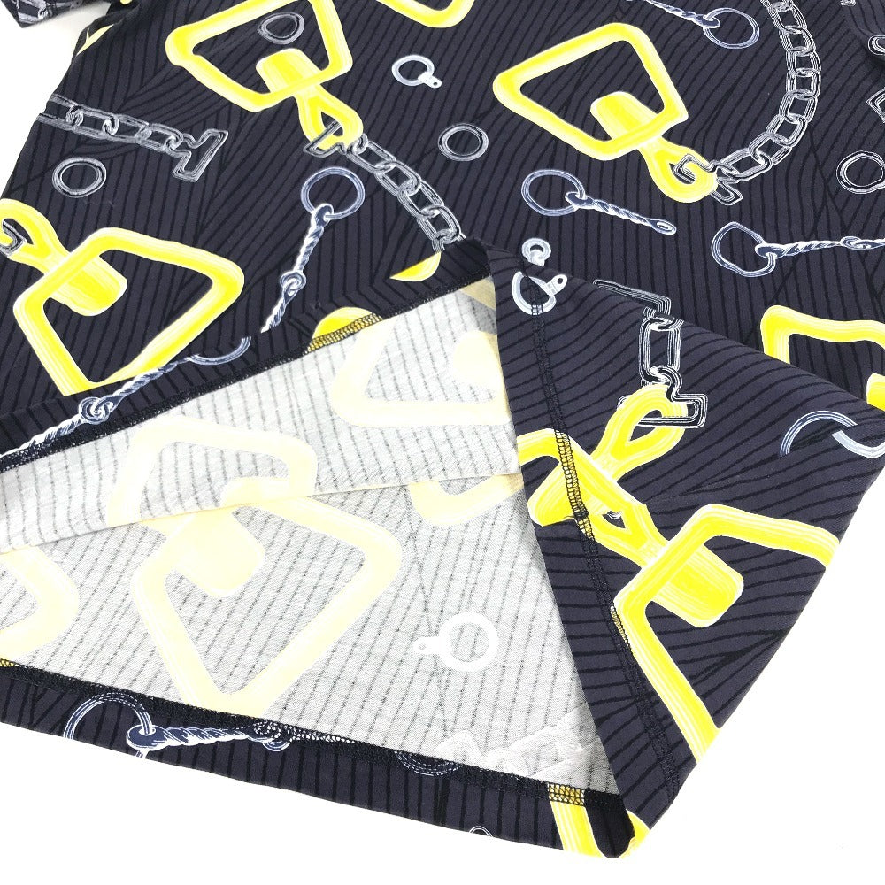 HERMES Kaleidoscope Effect Apparel short sleeve tops Short sleeve T-shirt cotton Navy/yellow Used