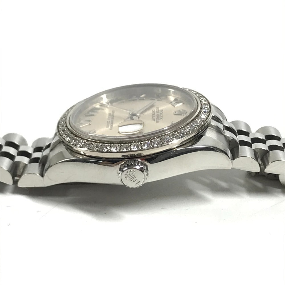 ROLEX 178384 random Datejust logo Automatic Diamond Bezel Jubilee Bracelet Wristwatch SS Silver Used