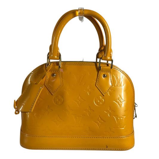 LOUIS VUITTON M91697 MonogramVernis Alma BB 2WAY bag Shoulder Bag Tote Bag Hand Bag MonogramVernis Jaune passion yellow Used