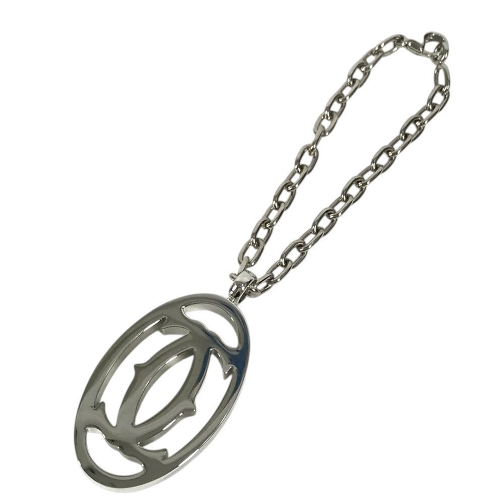 CARTIER T1220148 Charm Key Holder Bag Charm 2C Decor Charm Logo Necklace Choker Chain Necklace Accessory Pendant top Metal Silver Used