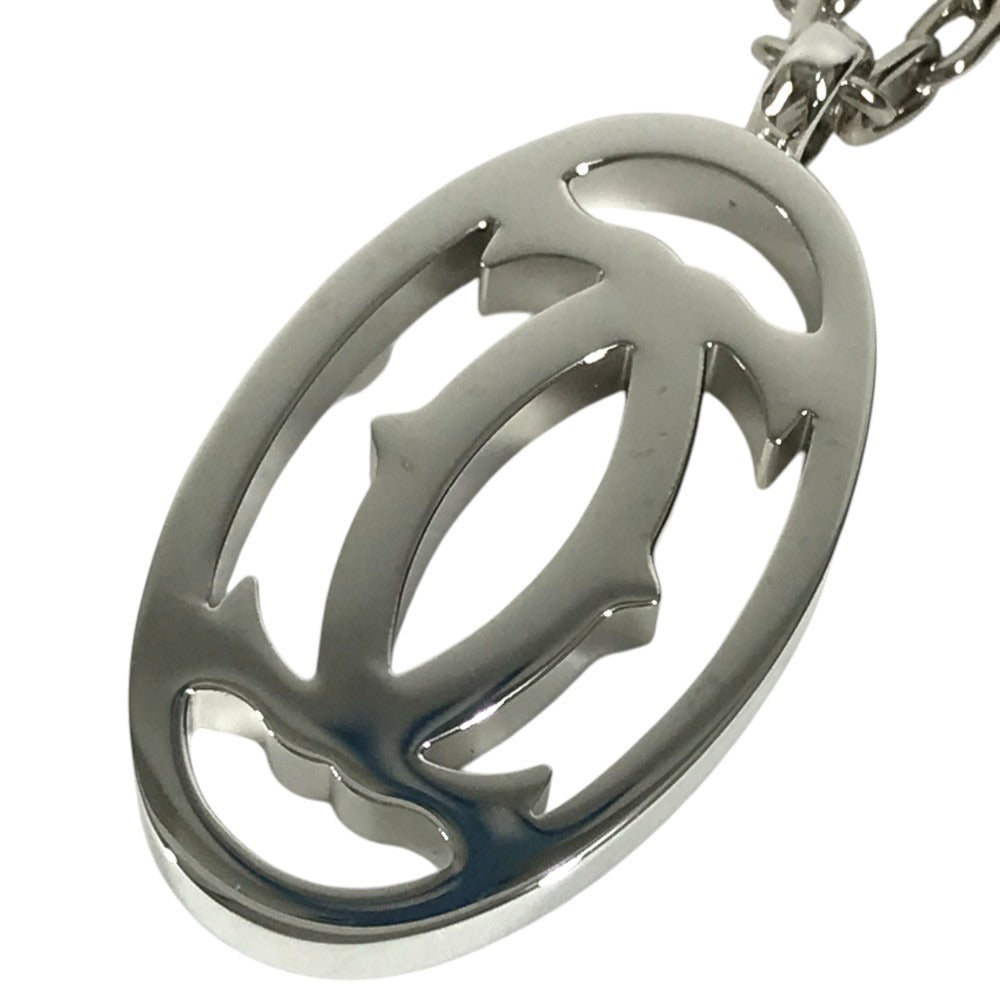 CARTIER T1220148 Charm Key Holder Bag Charm 2C Decor Charm Logo Necklace Choker Chain Necklace Accessory Pendant top Metal Silver Used