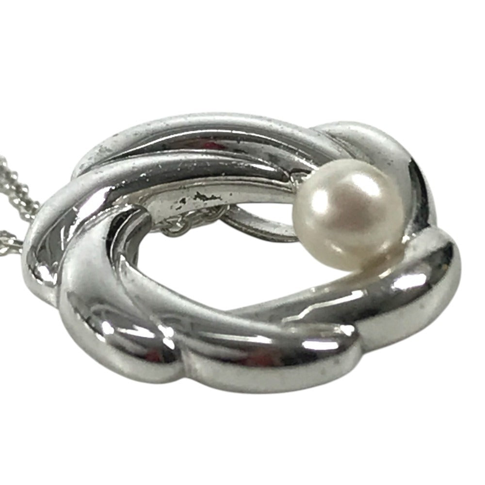 TASAKI Logo pearl Accessories Jewelry Chain Necklace Necklace Metal Silver Used