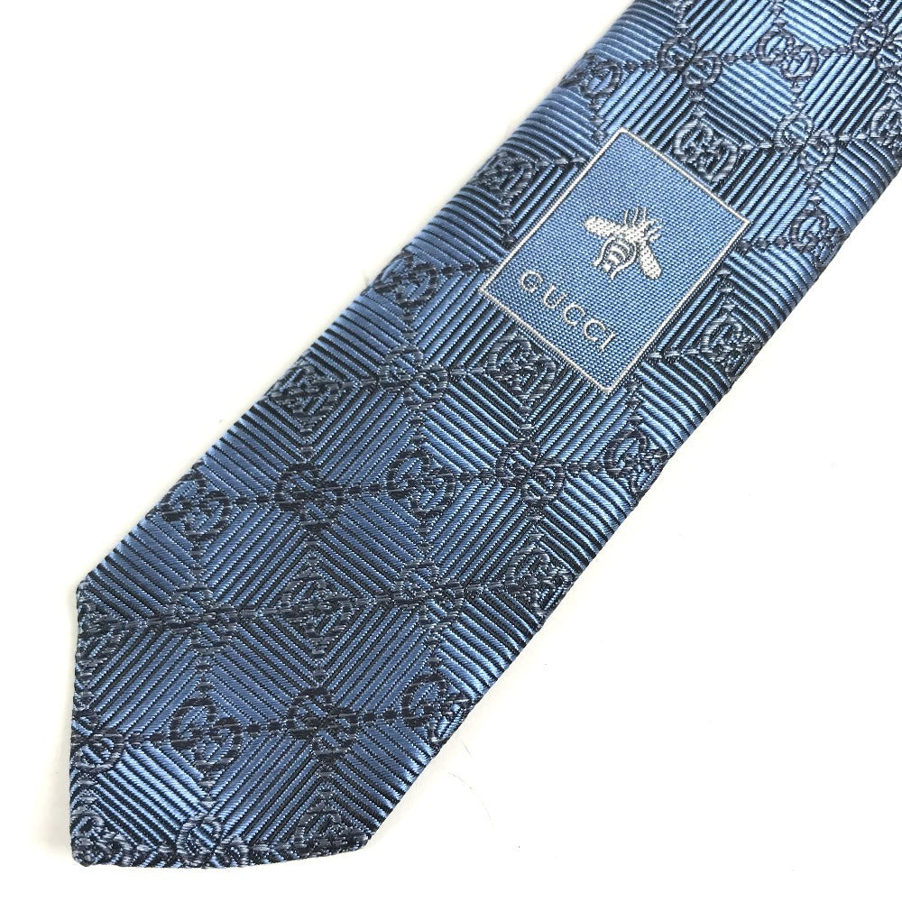 GUCCI 408869 GG logo Accessories Suit Necktie silk blue Used