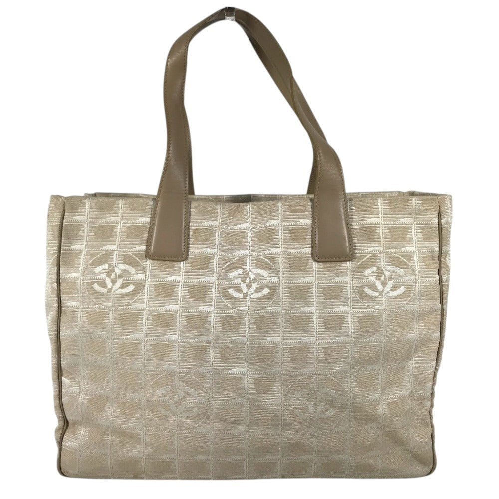 CHANEL A15991 CC CC Mark logo New Travel Line MM New Travel Line MM Shoulder bag, handbag, shoulder bag Tote Bag Leather / Nylon Jacquard Beige Used