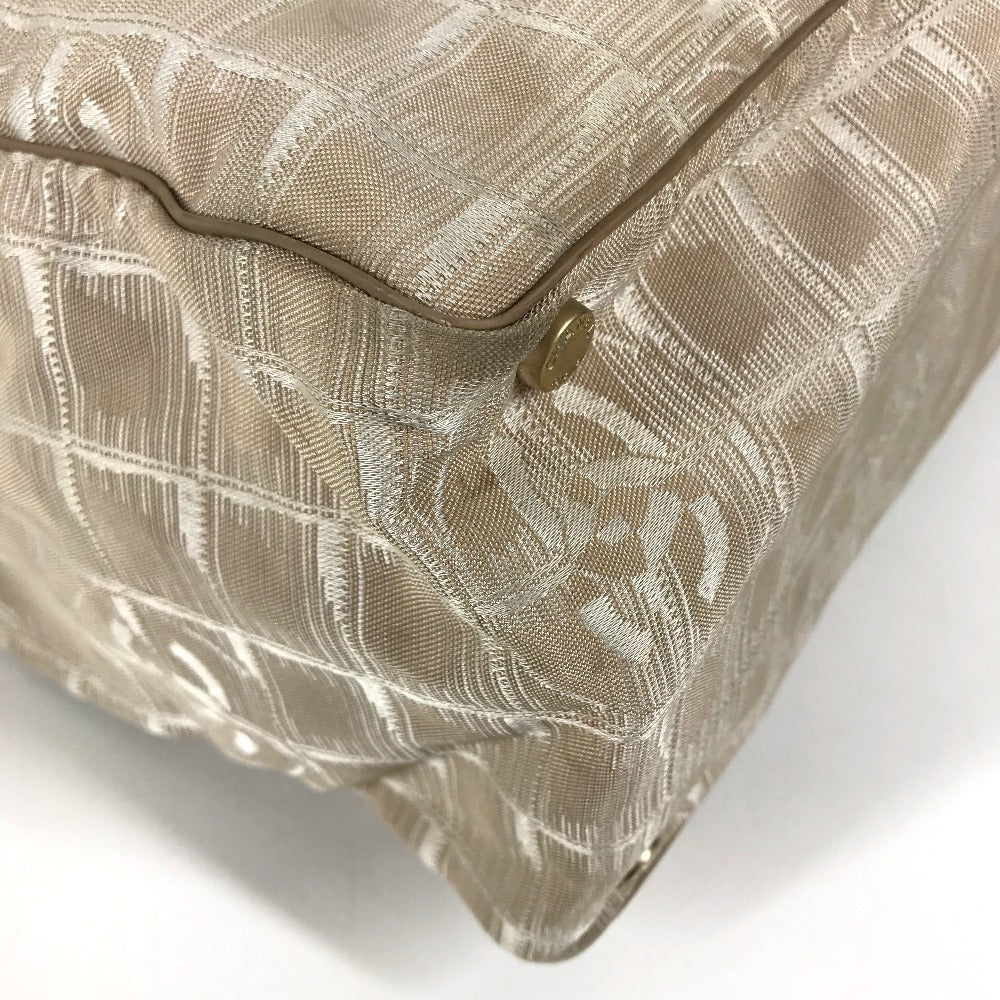 CHANEL A15991 CC CC Mark logo New Travel Line MM New Travel Line MM Shoulder bag, handbag, shoulder bag Tote Bag Leather / Nylon Jacquard Beige Used