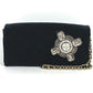 CHANEL Party bag Logo Faux Pearl Rhinestone Bijoux Flap Chain Bag Handbag Shoulder Bag Shoulder Bag Satin Black Used