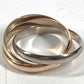 CARTIER K18 Gold 18K Trinity logo Triple-strand accessory jewelry Ring Au750 Gold/Silver Used