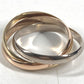 CARTIER K18 Gold 18K Trinity logo Triple-strand accessory jewelry Ring Au750 Gold/Silver Used