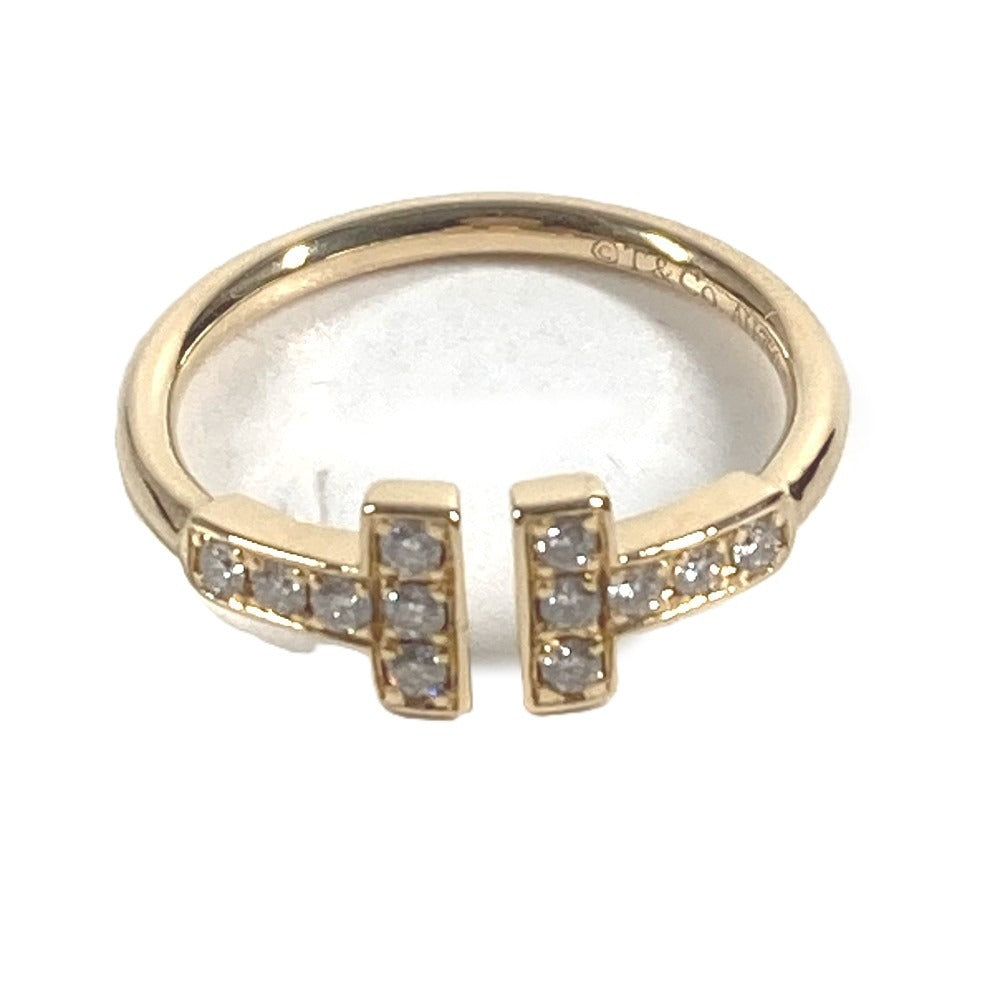 TIFFANY&Co. K18 Gold 18K T-wire logo diamond Accessory Jewelry Ring Au750 Gold Used