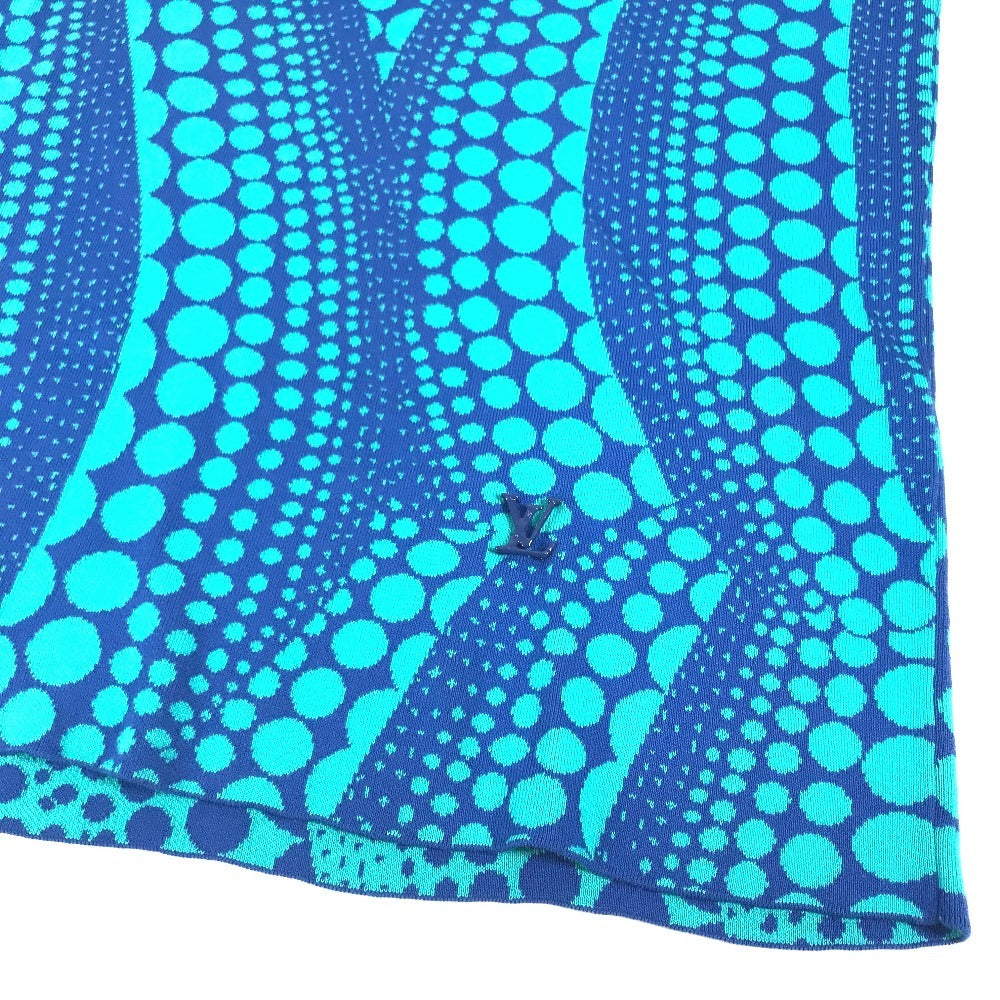 LOUIS VUITTON 不明 Kusama Yayoi Collaboration LV x YK All Over Pumpkin Crew Neck Short-sleeved apparel top, polka dot shirt, T-shirt RW232H knit cotton blue/Green Used
