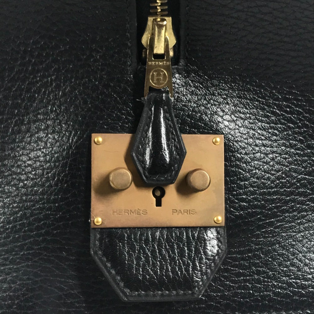 HERMES vintage Sampron Bag Hand Bag Travel Bag Duffle Bag Ardennes Black/GoldHardware Used