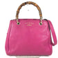 GUCCI 336032 Logo Bamboo 2-Way Bag Bag, Shoulder Bag, Crossbody Bag Hand Bag Leather Purple pink Based Used