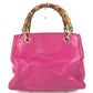 GUCCI 336032 Logo Bamboo 2-Way Bag Bag, Shoulder Bag, Crossbody Bag Hand Bag Leather Purple pink Based Used