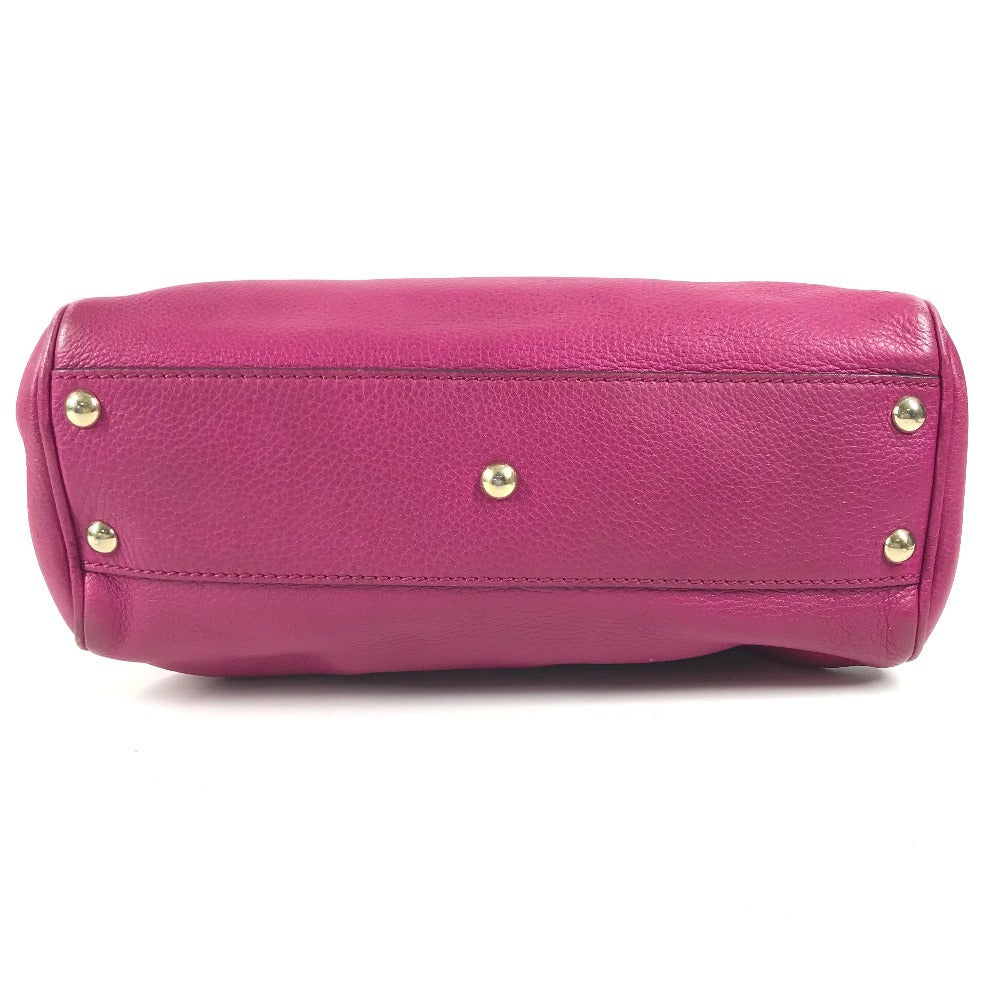 GUCCI 336032 Logo Bamboo 2-Way Bag Bag, Shoulder Bag, Crossbody Bag Hand Bag Leather Purple pink Based Used