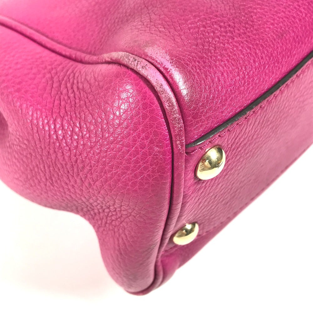 GUCCI 336032 Logo Bamboo 2-Way Bag Bag, Shoulder Bag, Crossbody Bag Hand Bag Leather Purple pink Based Used