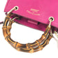 GUCCI 336032 Logo Bamboo 2-Way Bag Bag, Shoulder Bag, Crossbody Bag Hand Bag Leather Purple pink Based Used
