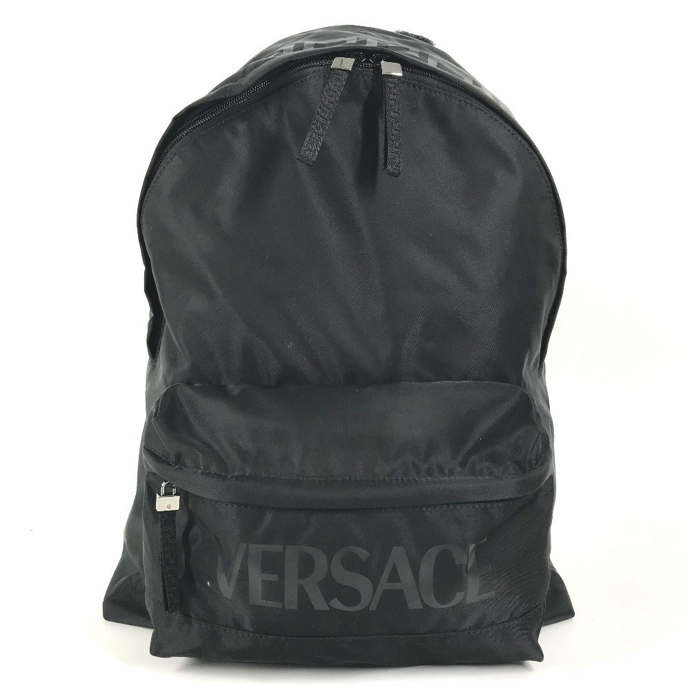 VERSACE Logo backpack bag Backpack Nylon Black Used