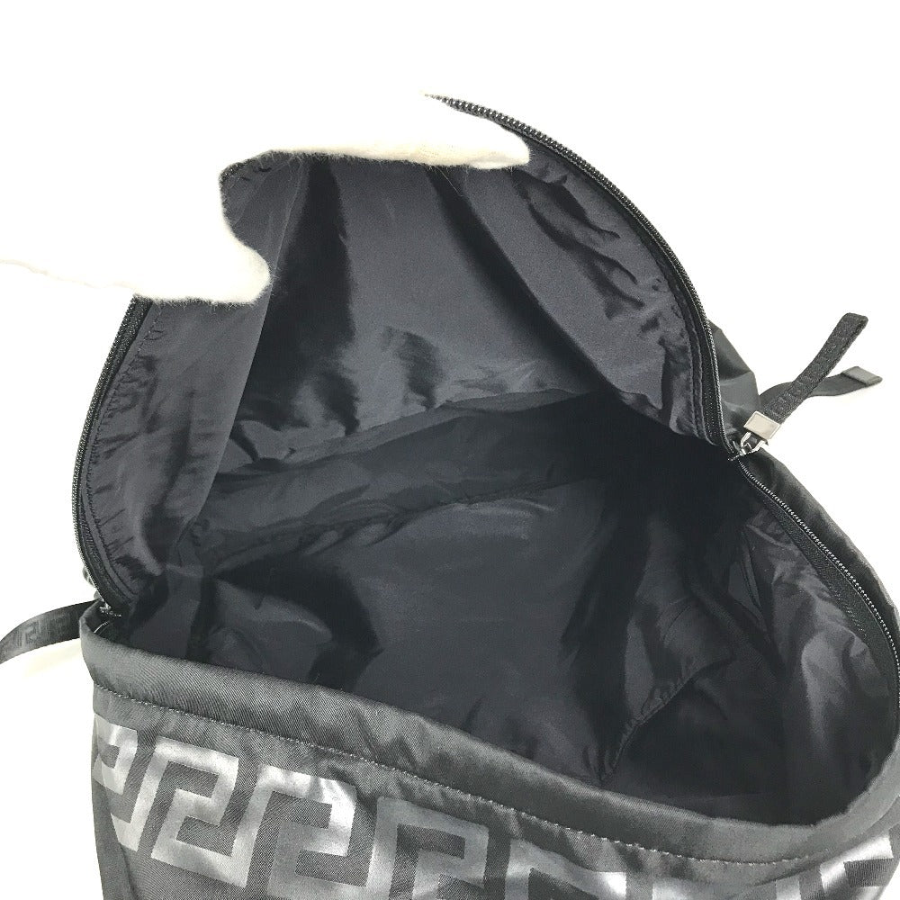 VERSACE Logo backpack bag Backpack Nylon Black Used