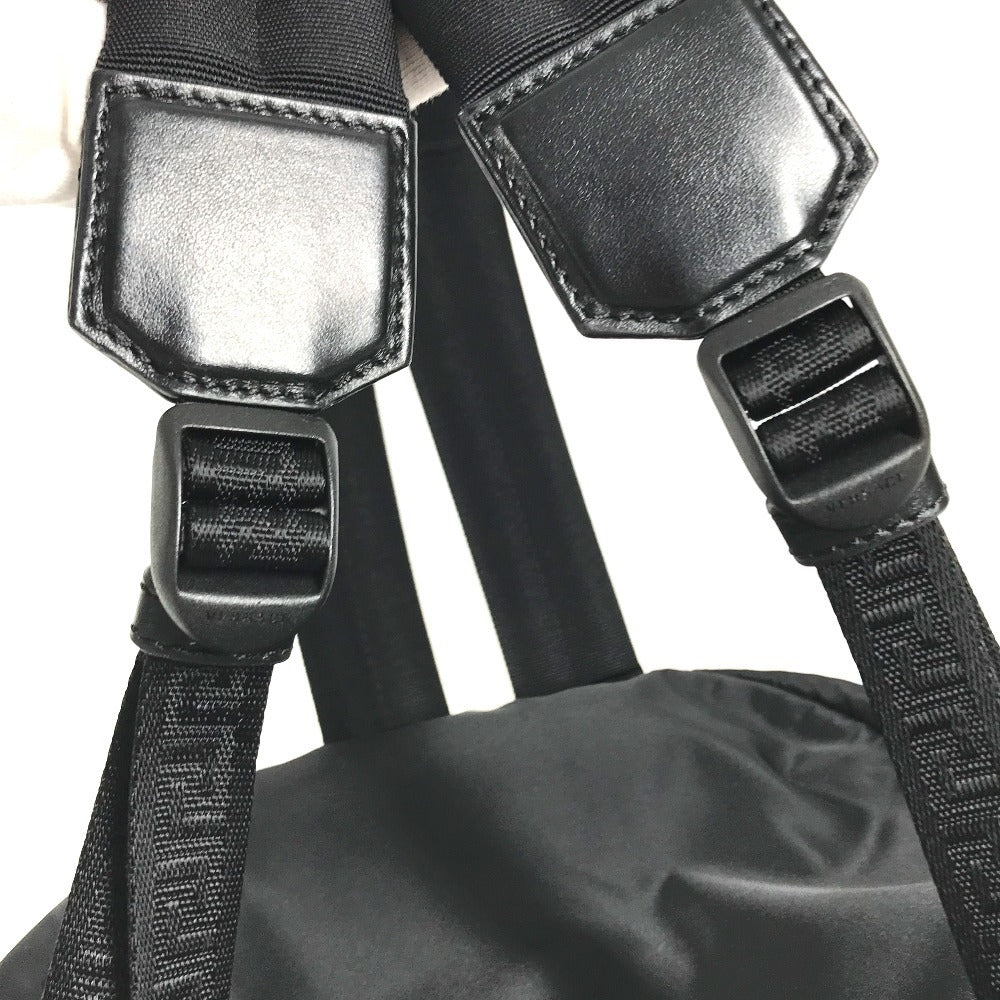VERSACE Logo backpack bag Backpack Nylon Black Used