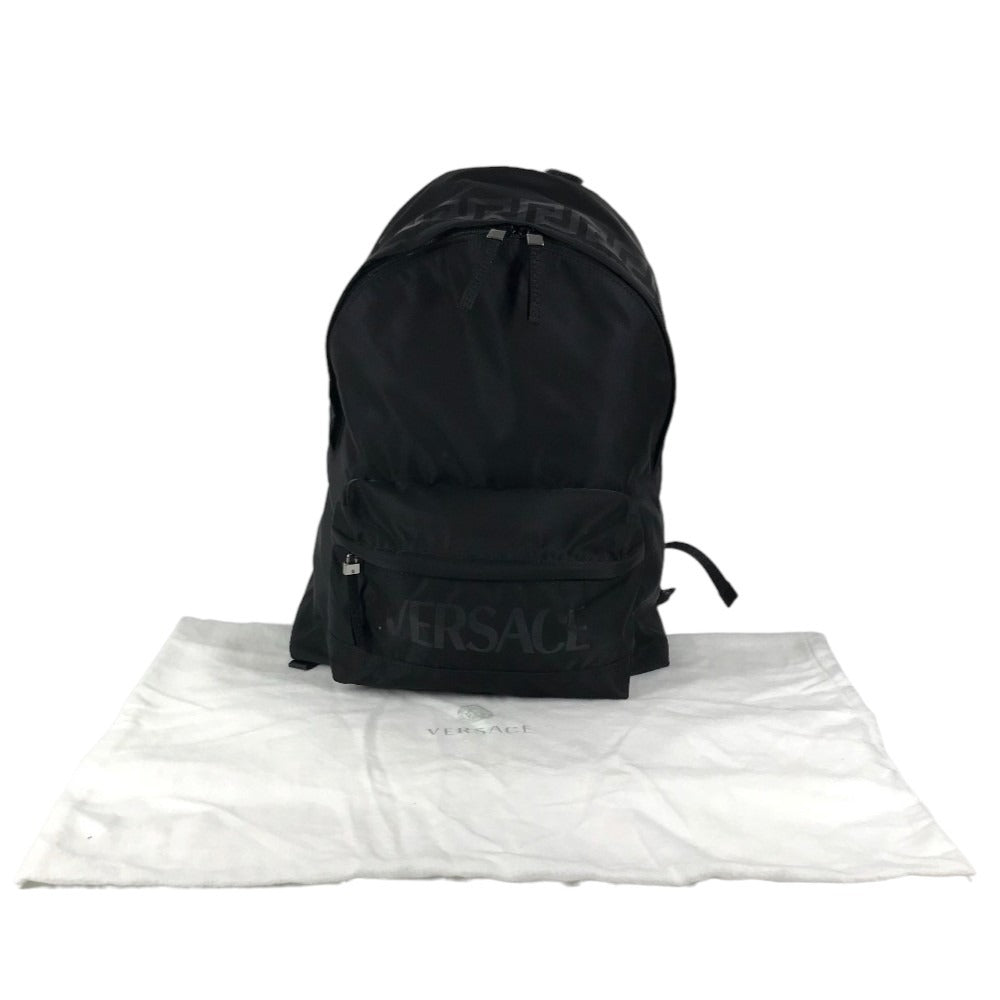 VERSACE Logo backpack bag Backpack Nylon Black Used