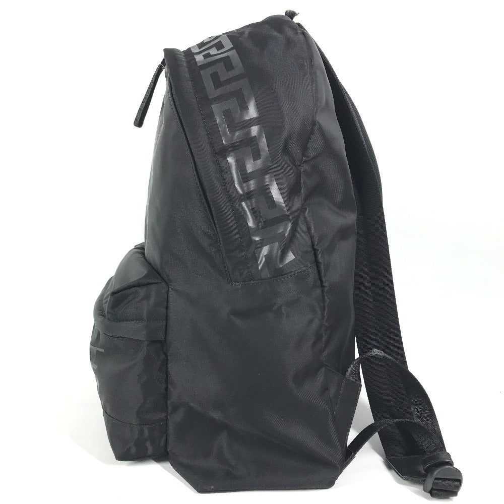 VERSACE Logo backpack bag Backpack Nylon Black Used