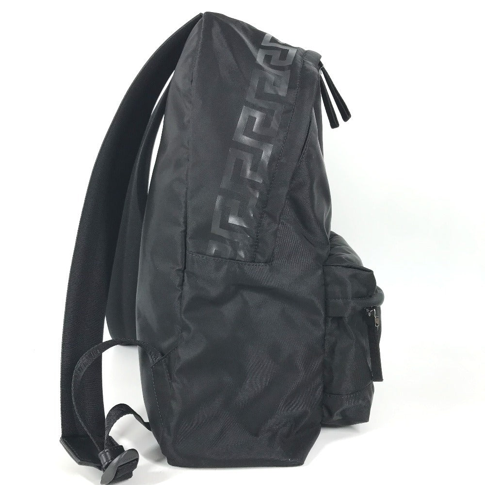 VERSACE Logo backpack bag Backpack Nylon Black Used