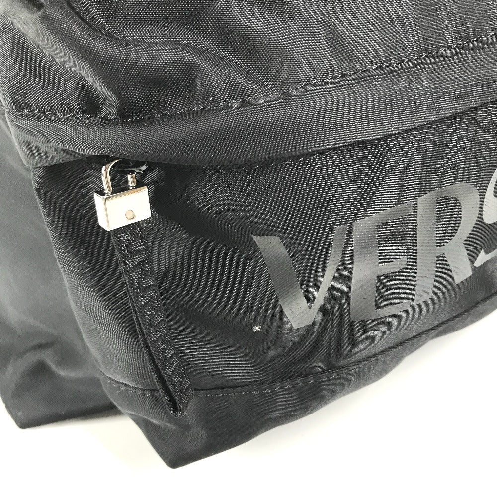 VERSACE Logo backpack bag Backpack Nylon Black Used